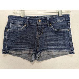 Levis Womens Jean Shorts Shorty Short Size 7 Ramie Blend Blue